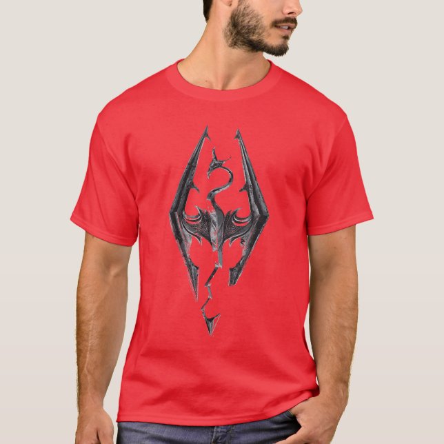Camiseta Womens Elder Scrolls Skyrim Dragon Emblem Video Ga (Frente)