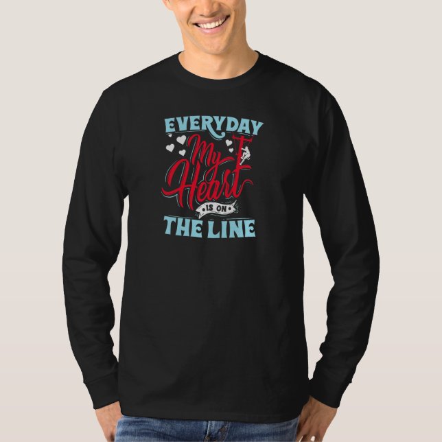 Camiseta Womens Everyday My Heart Is On The Line- Lineworke (Frente)