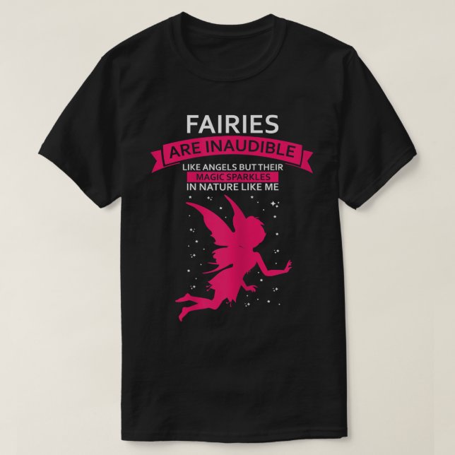 Camiseta Womens Fairies Angels Magic Sparkels Citação, Fada (Frente do Design)