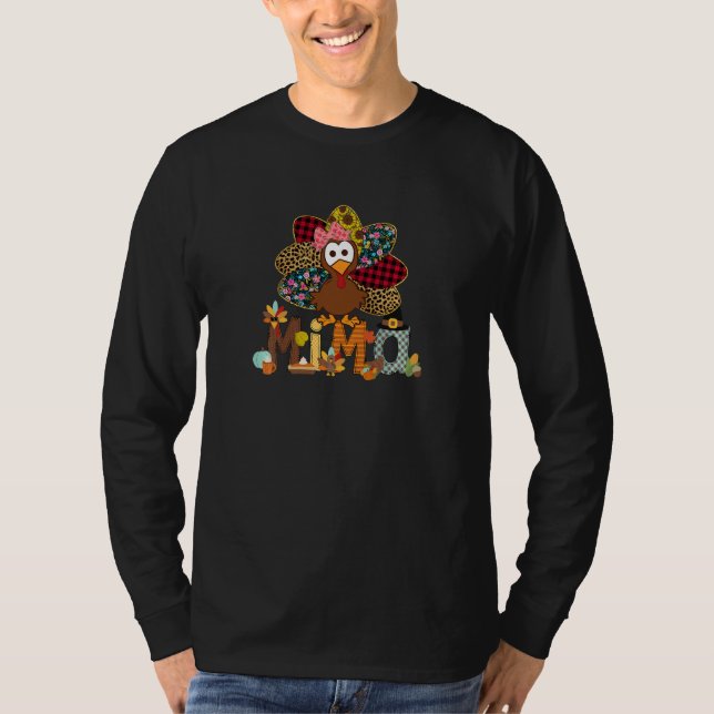 Camiseta Womens Fall Turkey Mima  Thanksgiving Doodle Grand (Frente)