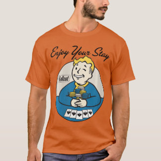 Camiseta Womens Fallout Video Game Vault Boy Poker Desfrute