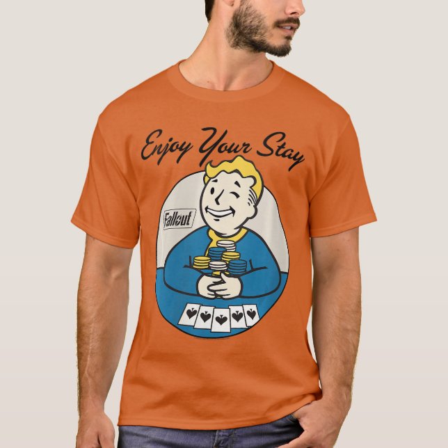 Camiseta Womens Fallout Video Game Vault Boy Poker Enjoy Yo (Frente)