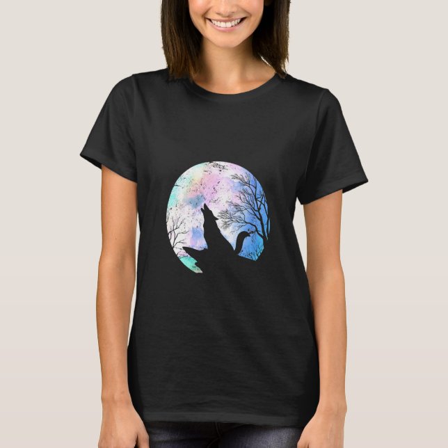 Camiseta Womens Forest Animal Wolf Predator Willife Cheio (Frente)