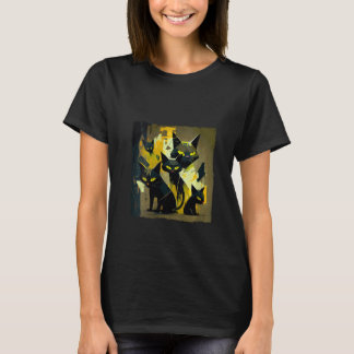 Camiseta Womens Funny Black Cat Attack Squad for Kids, Wome