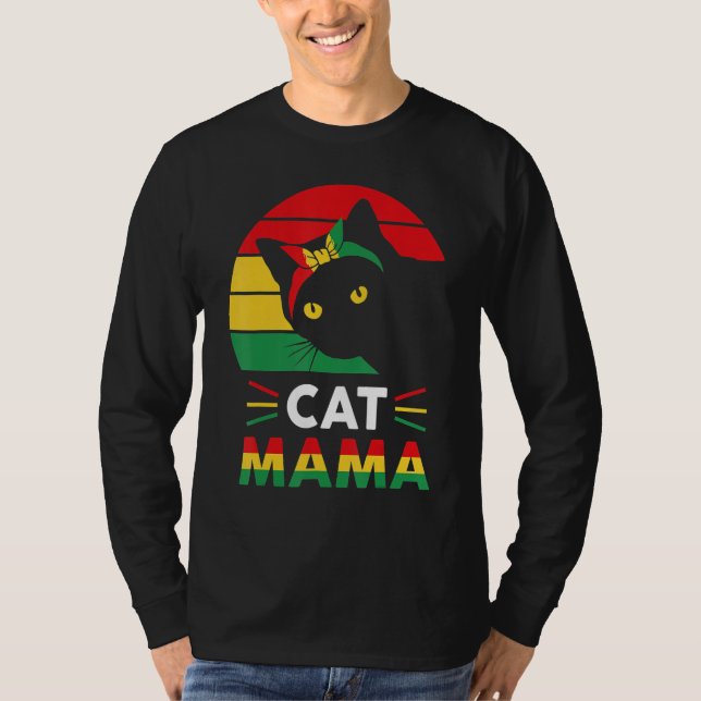Camiseta Womens Funny Cat Mama Black History Month Women Mo (Frente)