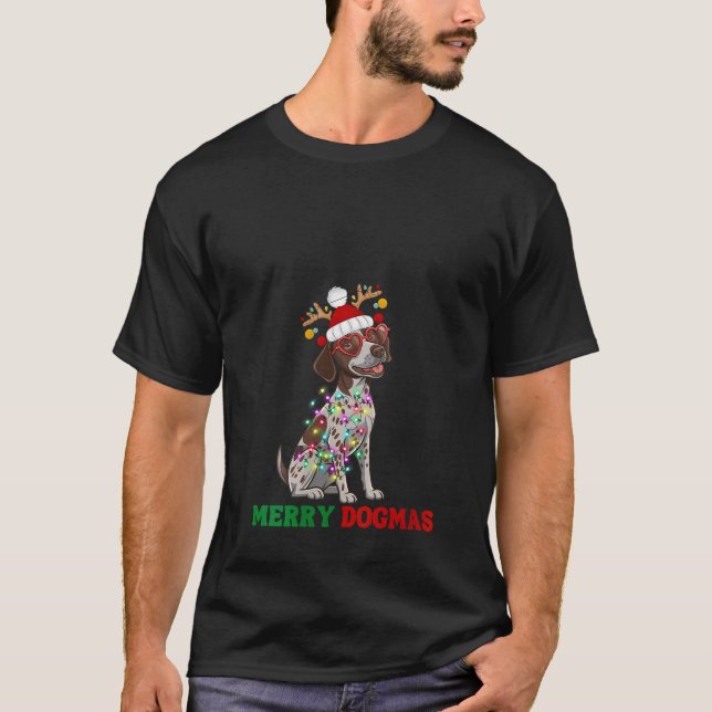 Camiseta Womens Funny Christmas German Shorthaired Pointer  (Frente)