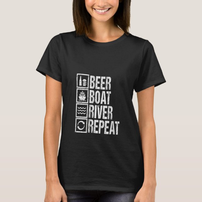 Camiseta Womens Funny Drinker River Sailing Drinking Beer B (Frente)