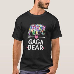 Camiseta Womens  Gaga Bear Mothers Day Floral Matching Fami