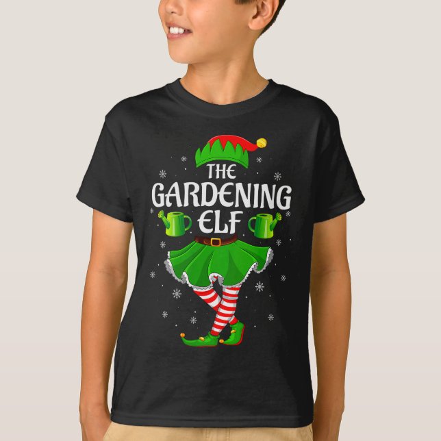 Camiseta Womens Gardening Elf Christmas Family Girls Women  (Frente)