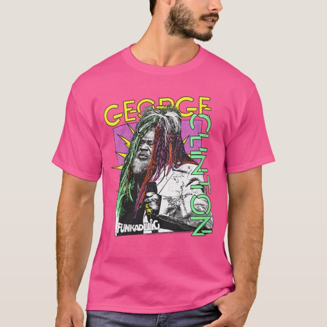 Camiseta Womens George Clinton Funkadelic Comic Burst VNeck (Frente)