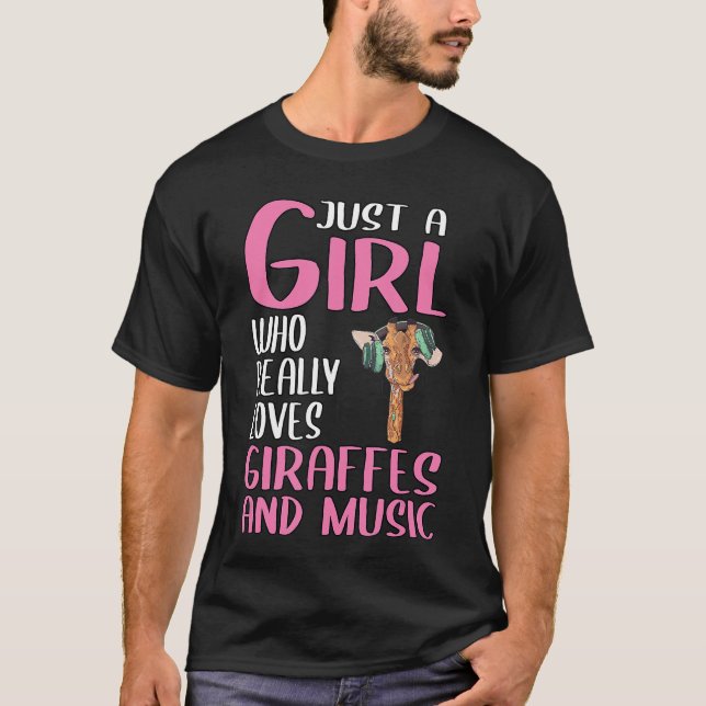 Camiseta Womens Gift Just A Girl Who Really Loves Giraffes  (Frente)