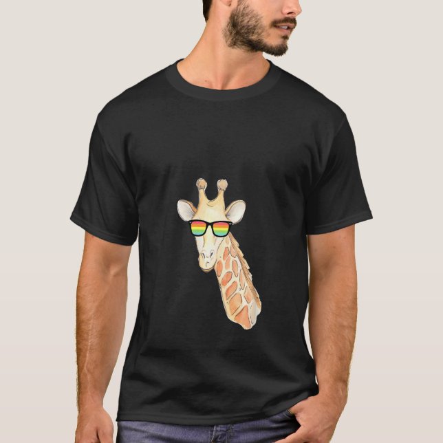 Camiseta Womens Giraffe Orgulho gay Lgbtq Comunidade Gay Ac (Frente)