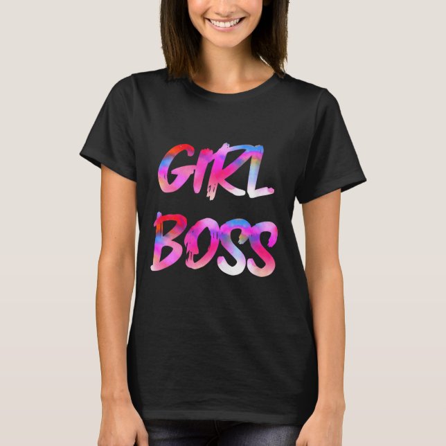 Camiseta Womens Girl Boss V-neck  (Frente)