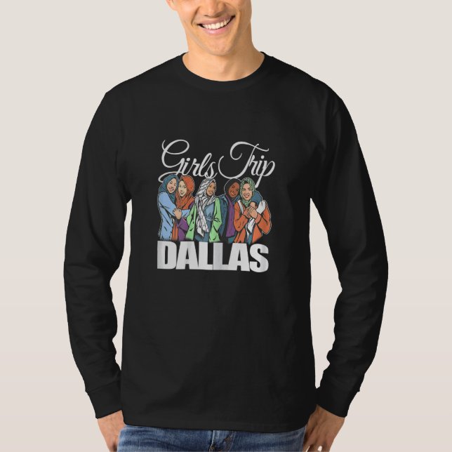 Camiseta Womens Girls Trip Dallas   Melanin Bestie & Best F (Frente)