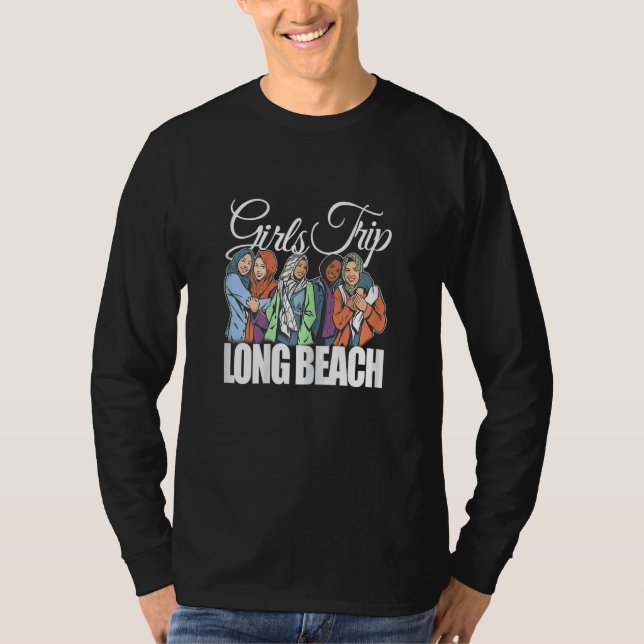 Camiseta Womens Girls Trip Long Beach  Melanin Bestie & Bes (Frente)