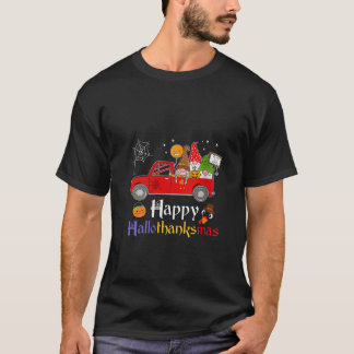 Camiseta Womens Gnome Halloween Thanksgiving Christmas Happ