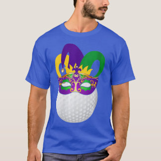 Camiseta Womens Golf Vestindo Mardi Gras Carnaval Mask Golf