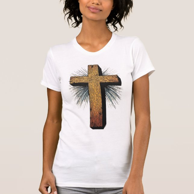 Camiseta Women's Graphic Christian Cross Tee Shirt (Frente)