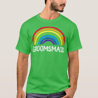 Camiseta Womens Groomsmaid Casamento Cerimônia LGBT Gay Bac