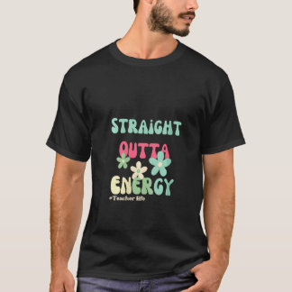 Camiseta Womens Groovy kinderkarten Straight Outta Energia 