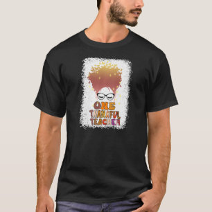 Camiseta Womens Groovy One Thankful Teacher black women Aut