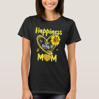 Camiseta Womens Happiness Is Being A Mom Sunflower Mother s