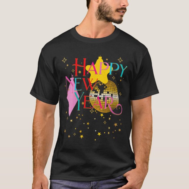 Camiseta Womens Happy New Years Eve Party Supplies 2026 Mat (Frente)