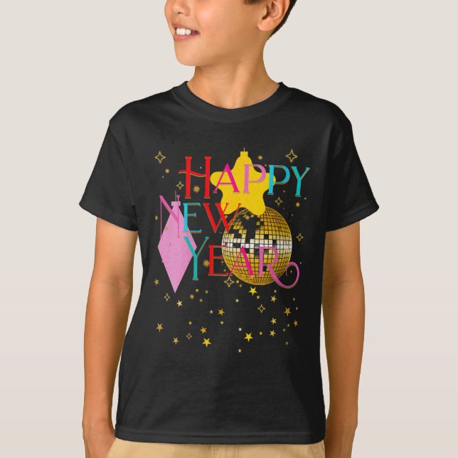 Camiseta Womens Happy New Years Eve Party Supplies 2026 Mat (Frente)