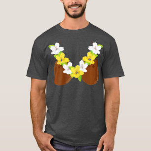 Camiseta Womens Hawaii Coconut Bra Funny Hawaiian Bikini Co