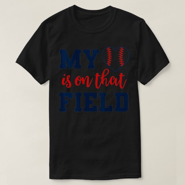 Camiseta Womens Heart on Field Baseball for Mães Softball (Frente do Design)