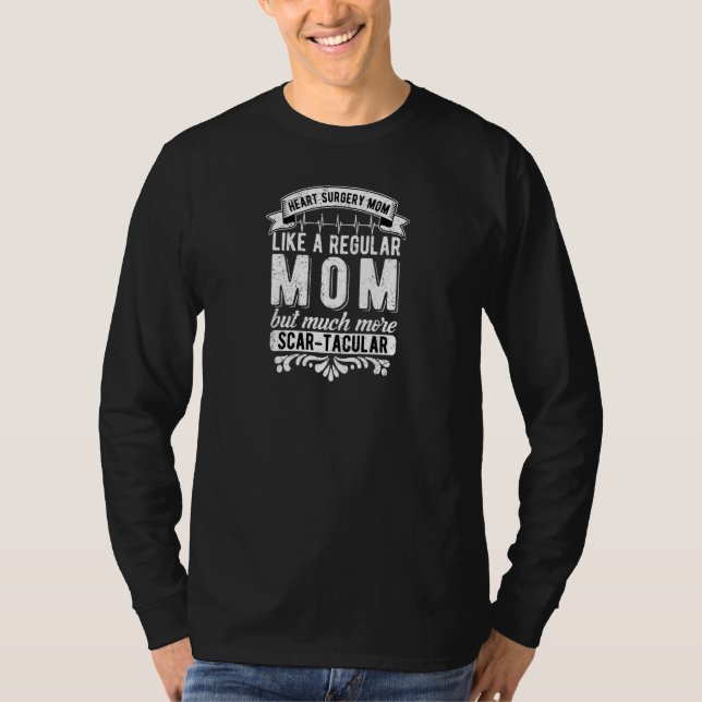 Camiseta Womens Heart Surgery Mom Scar-Tacular Premium (Frente)