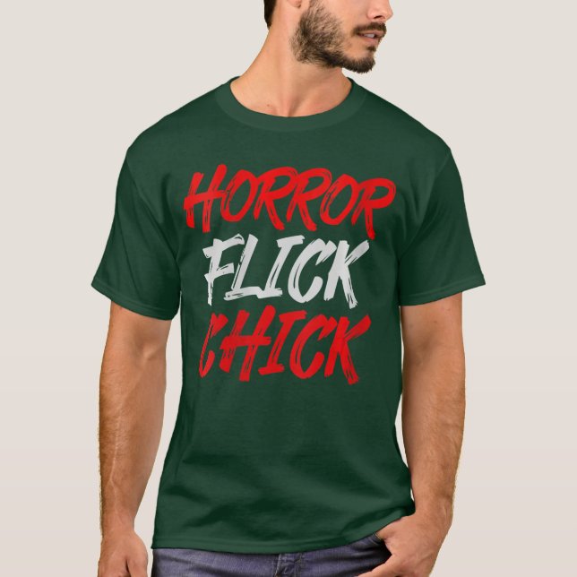Camiseta Womens Horror Flick Chick VNeck retro (Frente)