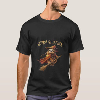 Camiseta Womens Hurry Slother Parody Sloth Witch Sorcerer a