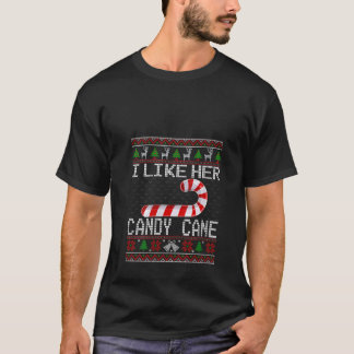 Camiseta Womens I Like His Candy Cane Girlfriend Ugly Chris
