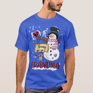 Camiseta Womens I Love Being A Grandma Snowman Christmas Fu
