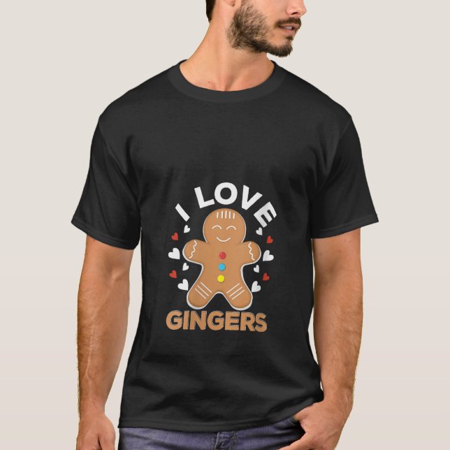 Camiseta Womens I Love Gingers Pastries Candy Cane Cookie G (Frente)