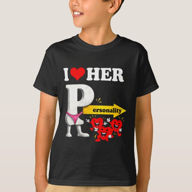 Camiseta Women's I Love Her Ity Funny Valentine's Day Coupl (Frente)