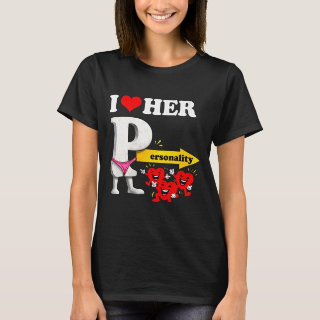 Camiseta Women's I Love Her Ity Funny Valentine's Day Coupl (Frente)