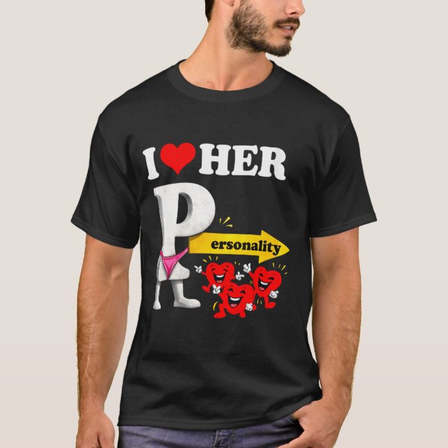 Camiseta Women's I Love Her Ity Funny Valentine's Day Coupl (Frente)