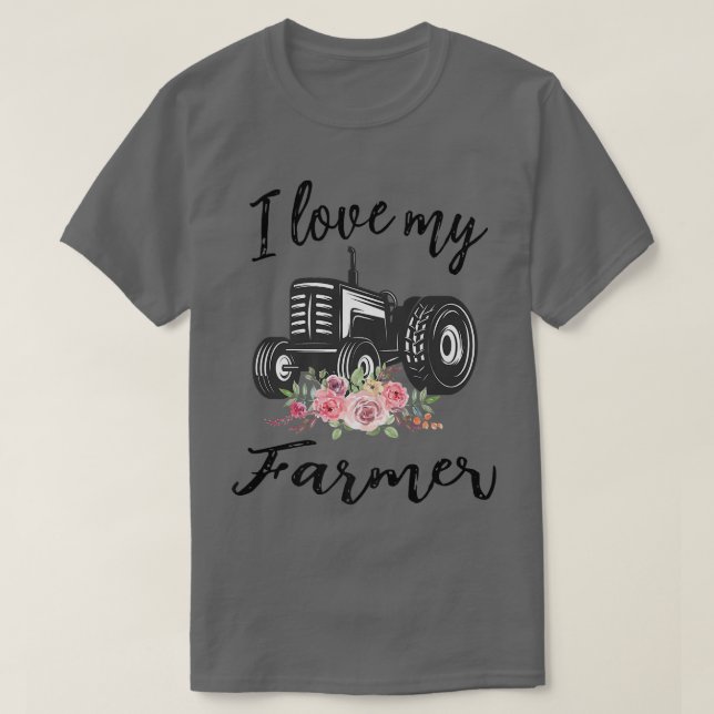 Camiseta Womens I Love My Farmer Funny Farmer Wife Women Tr (Frente do Design)