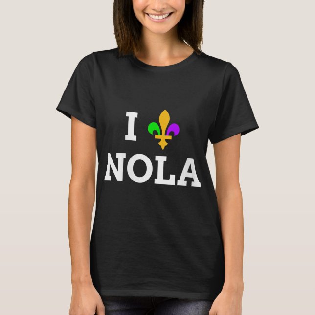 Camiseta Womens I Love New Orleans Fleur De Lis Heart Souve (Frente)