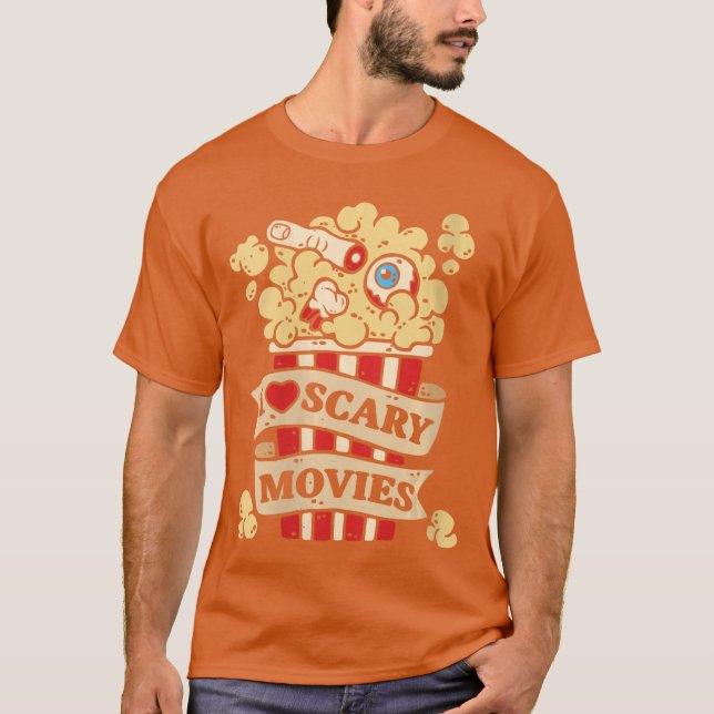 Camiseta Womens I Love Scary Movies Halloweenee For Men or  (Frente)