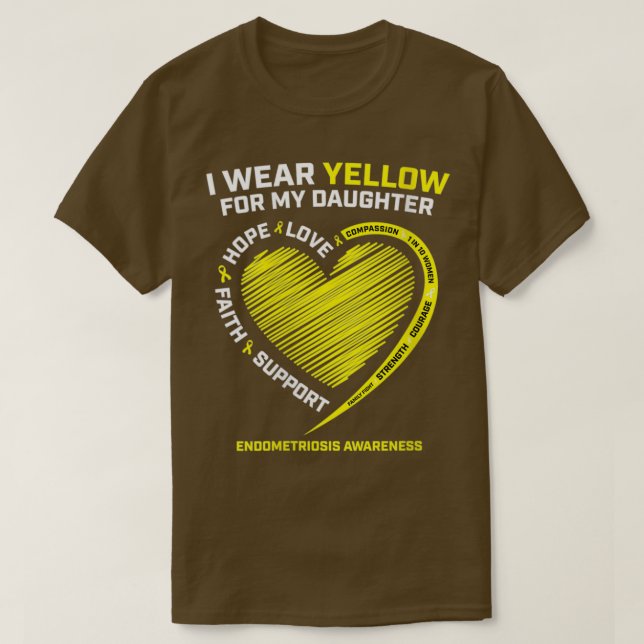 Camiseta Womens I Wear Yellow For My Daughter Parent Endome (Frente do Design)