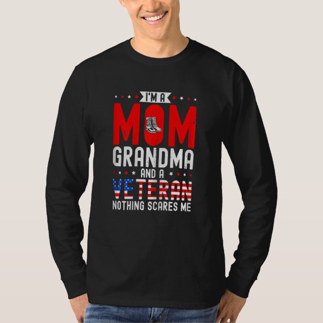 Camiseta Womens I'm A Mom Grandma And A Veteran Female Vete (Frente)