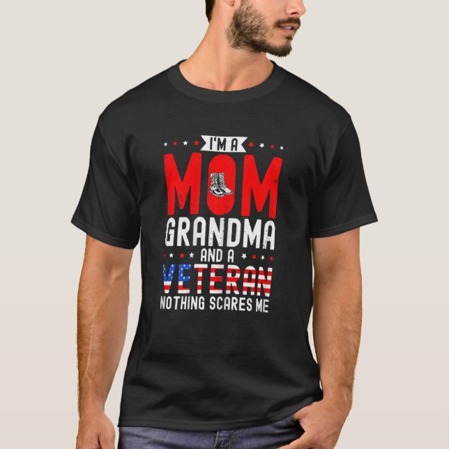 Camiseta Womens I'm A Mom Grandma And A Veteran Female Vete (Frente)