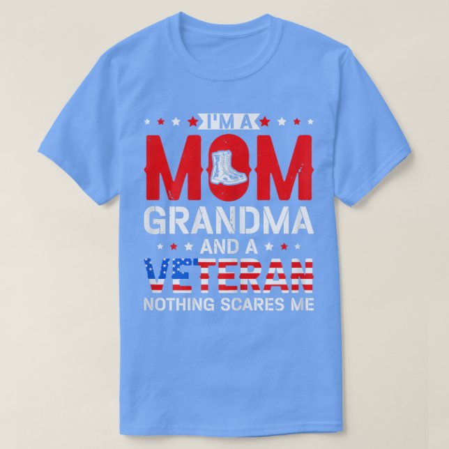 Camiseta Womens Im A Mom Grandma And A Veteran Female Veter (Frente do Design)