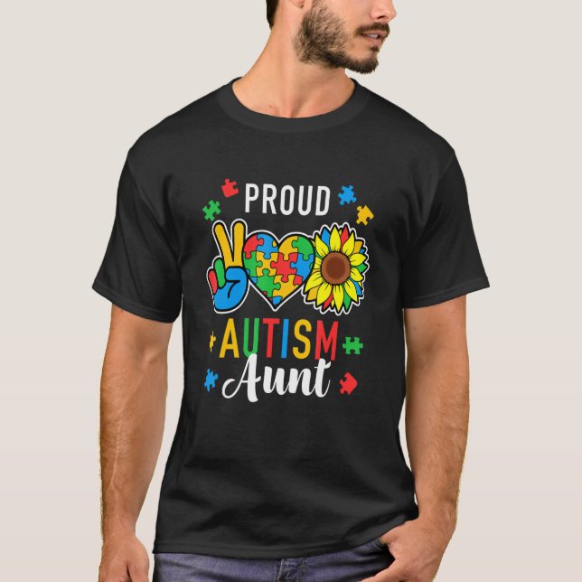 Camiseta Womens I'm A Proud Autism Aunt Autism Awareness 1 (Frente)
