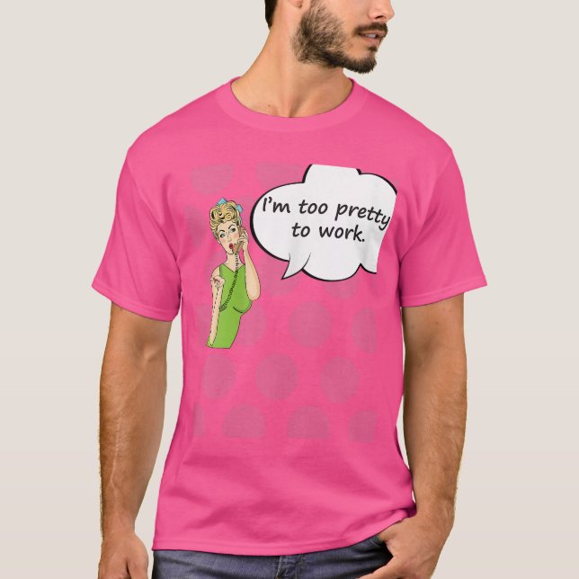 Camiseta Womens Imoo Prettyo Work Funny Comic Styleshirt Wo (Frente)