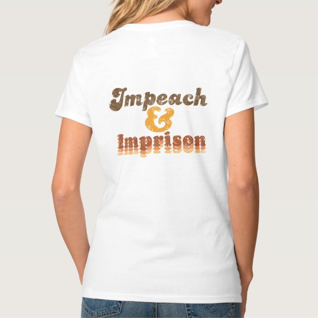 Camiseta Women's Impeach & Imprison V-Neck T-Shirt (Verso)