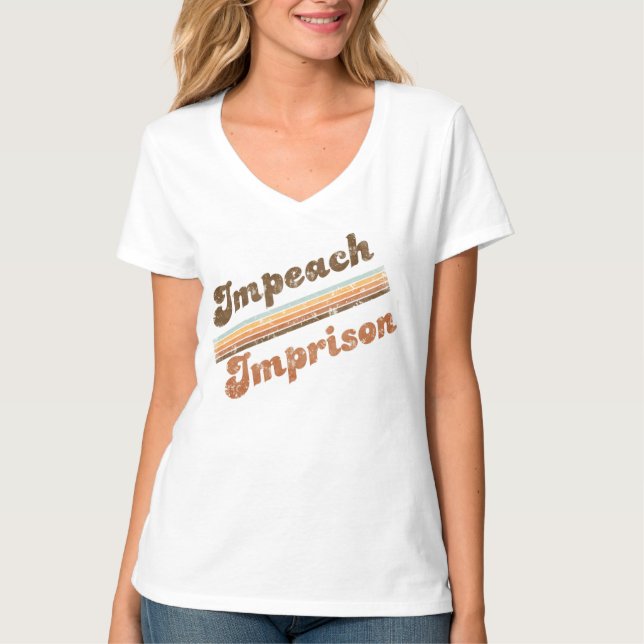 Camiseta Women's Impeach | Imprison V-Neck T-Shirt (Frente)